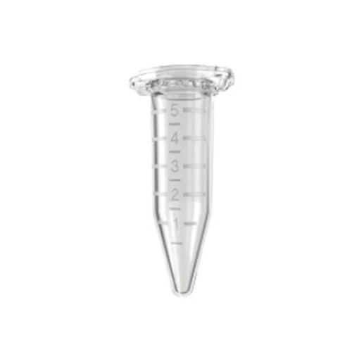 8235. TUBO DE POLIPROPILENO 5ML ESTERIL INCOLORO C/TAPON A PRESION C/200 (2 BOLSAS C/100 PIEZAS) EPPENDORF