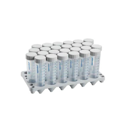 8241. TUBO DE POLIPROPILENO 50ML CONICO INCOLORO ESTERIL LIBRE DE PIROGENOS, DNASAS, RNASAS Y ADN HUMANO Y BACTERIANO C/300 (12 RACKS C/25 PIEZAS) EPPENDORF