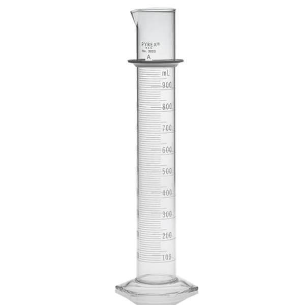 2623. PROBETA (MEDIDA CILINDRICA) DE VIDRIO 500ML CLASE A GRADUADA DOBLE ESCALA - PYREX