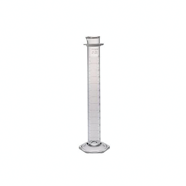 2720. PROBETA (MEDIDA CILINDRICA) DE VIDRIO 100ML GRADUADA ESCALA SIMPLE LINEA BLANCA TD - PYREX