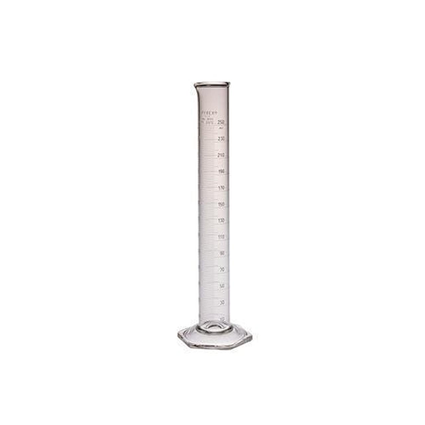 2841. PROBETA (MEDIDA CILINDRICA) DE VIDRIO 25ML GRADUADA DOBLE ESCALA ECONOMICA - PYREX