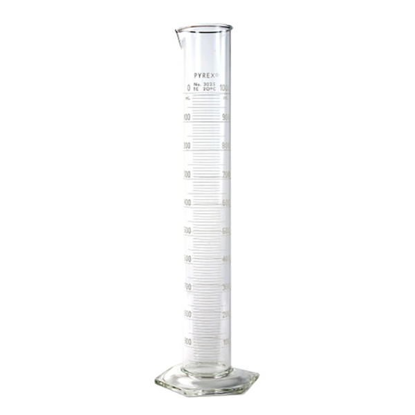 2840. PROBETA (MEDIDA CILINDRICA) DE VIDRIO 50ML GRADUADA DOBLE ESCALA ECONOMICA - PYREX