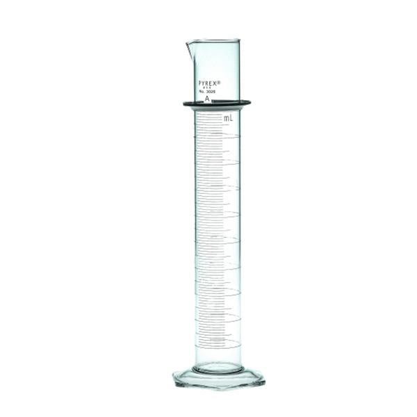 PROBETA CILINDRICA GRADUADA DE VIDRIO CLASE A 500ML DOBLE ESCALA EN AZUL - PYREX