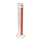 1357. PROBETA CILINDRICA GRADUADA DE VIDRIO 1LT LINEA ROJA CON PICO - PYREX