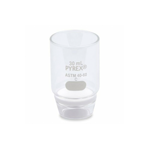 2666. CRISOL GOOCH DE VIDRIO FORMA ALTA C/DISCO 30ML PORO ABIERTO - PYREX