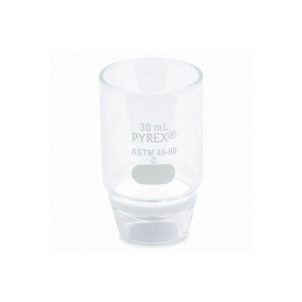 2667. CRISOL GOOCH DE VIDRIO FORMA ALTA C/DISCO 30ML PORO FINO - PYREX