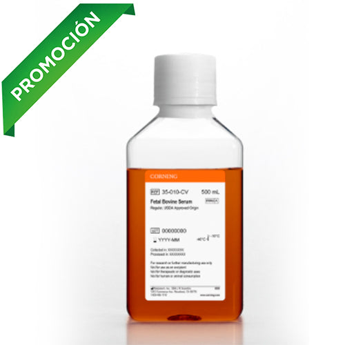 6111. SUERO FETAL BOVINO REGULAR, DE FUENTES APROBADAS POR LA USDA, ESTERIL, GRADO REGULAR (P/USO EN INVESTIGACION) 500ML - CORNING