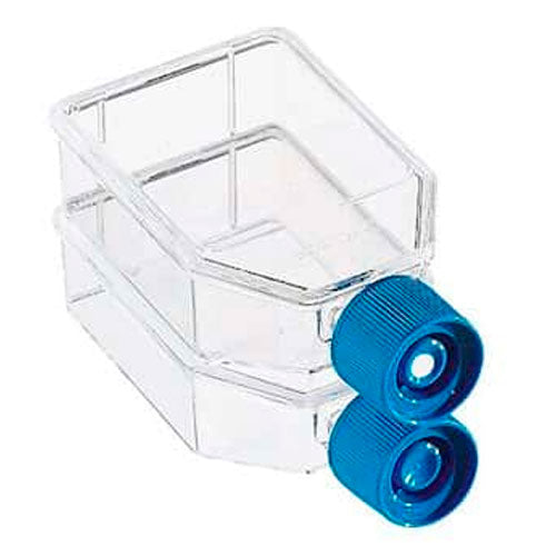 26535. FRASCO P/CULTIVO CELULAR 25CM2 CUELLO INCLINADO RECTANGULAR C/TAPA VENTILADA PAQUETE C/20 PIEZAS FALCON