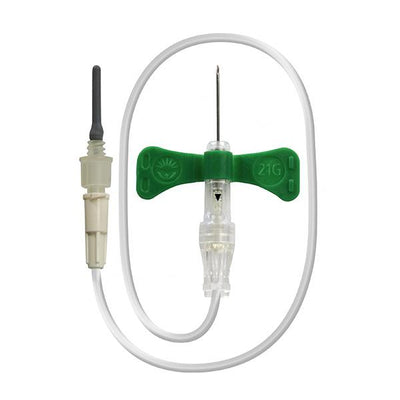 1760. AGUJA ALADA PUSH-BUTTON VERDE 21GX19MMX7 C/50 - BD VACUTAINER