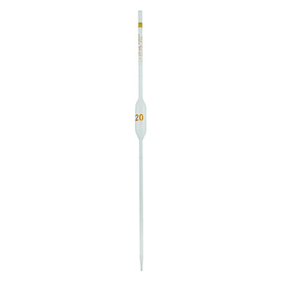 10896. PIPETA VOLUMETRICA DE VIDRIO 20ML CLASE A, CODIGO COLOR - KIMAX