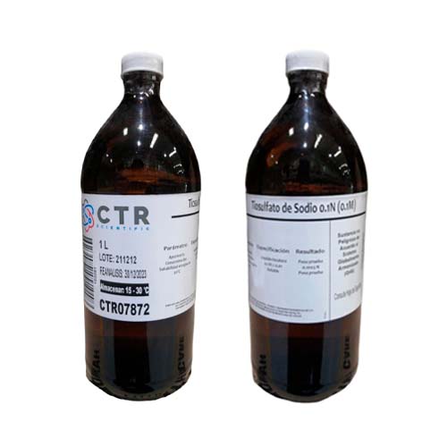 20224. TIOSULFATO DE SODIO SOLN 0.1N PLASTICO 1LT PAQUETE C/2 PIEZAS - CTR