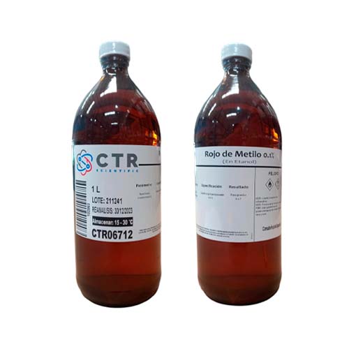 20193. ROJO DE METILO SOLN 0.1% EN ETANOL VIDRIO AMBAR 1LT - CTR