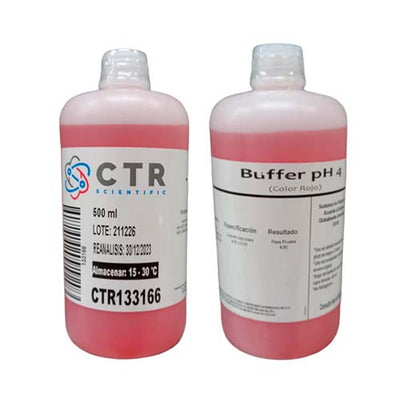 50910. SOLUCION BUFFER PH 4.01 +-0.01 ROJO PLASTICO 500ML - CTR