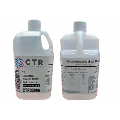 50919. HIDROXIDO DE AMONIO (AMONIACO) SOLN 28-30% RA ACS PLASTICO 1LT  - CTR