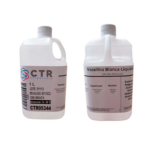 20225. VASELINA LIQUIDA BLANCA PLASTICO 1LT PAQUETE C/2 PIEZAS - CTR