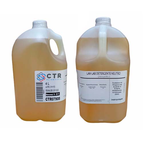 50888. LAV-LAB DETERGENTE NEUTRO AMARILLO PLASTICO 4LT - CTR