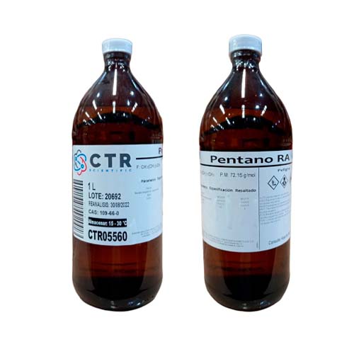 20188. PENTANO RA PIEZA VIDRIO AMBAR 1LT - CTR
