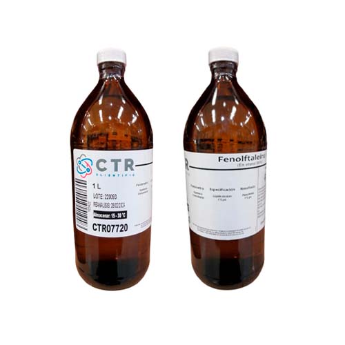 50945. FENOLFTALEINA SOLN 1% EN ETANOL 96% VIDRIO AMBAR 1LT - CTR