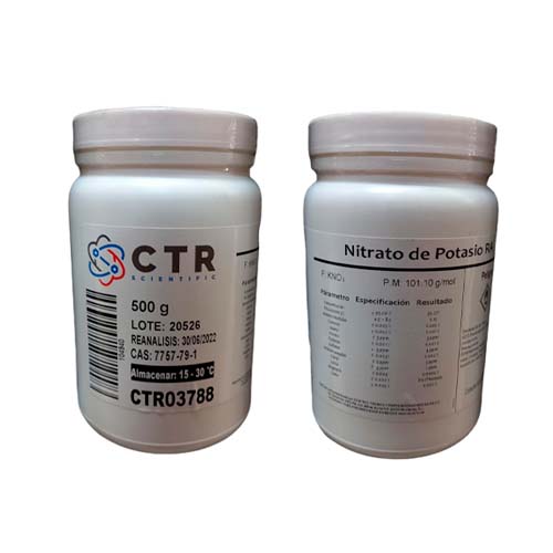 20182. NITRATO DE POTASIO RA PLASTICO 500GR - CTR