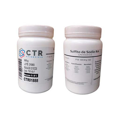 50920. SULFITO DE SODIO ANHIDRO RA PLASTICO 500GR - CTR
