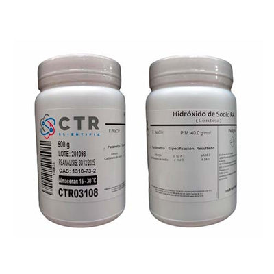50952. HIDROXIDO DE SODIO LENTEJAS RA PLASTICO 500GR - CTR
