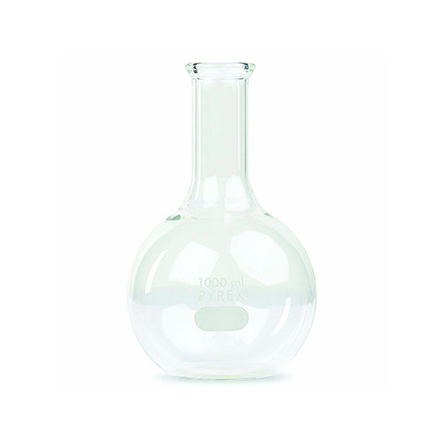 11514.MATRAZ FLORENCIA DE VIDRIO 1LT FORMA REDONDA, FONDO PLANO - PYREX