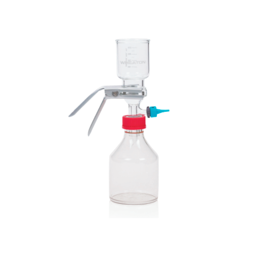 17583. SISTEMA DE FILTRACION 1000ML, 47MM C/CONEXION ROSCADA GL45 Y SOPORTE DE VIDRIO - WHEATON