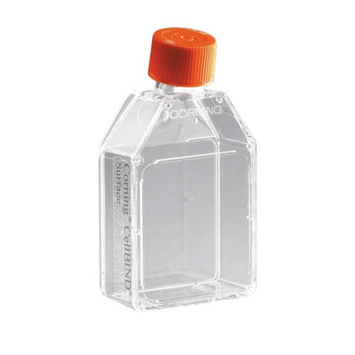 4761. FRASCO P/CULTIVO CELULAR 25CM FORMA INCLINADA TAPA VENTILADA HDPE PAQUETE C/20 PIEZAS - CORNING
