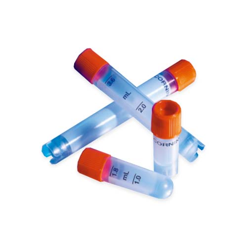 16265. VIAL CRIOGENICO (CRIOVIAL) 2ML POLIPROPILENO FONDO REDONDO, ROSCA INTERNA, TAPON SELF STANDING PAQUETE C/50 PIEZAS - CORNING