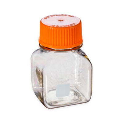 16110. FRASCO POLICARBONATO 150ML P/ALMACENAMIENTO, CUADRADA C/TAPA 45MM, ESTERIL, ENVOLTURA INDIVIDUAL PAQUETE C/12 PIEZAS - CORNING