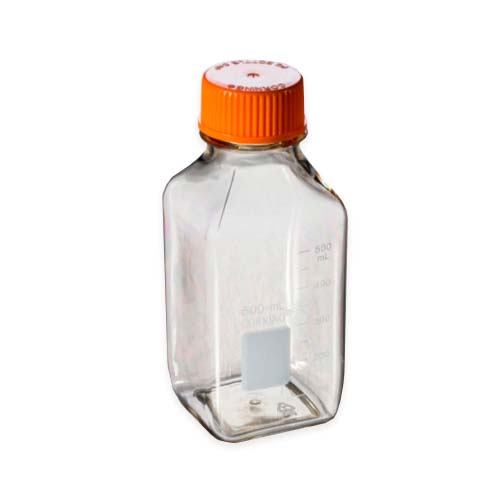 16112. FRASCO POLICARBONATO 1LT P/ALMACENAMIENTO, CUADRADO C/TAPA 45MM, ESTERIL PAQUETE C/12 PIEZAS - CORNING