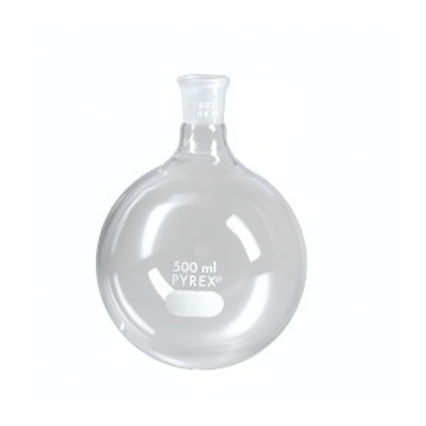 2641. MATRAZ DE EBULLICION DE VIDRIO 50ML UNION ESMERILADA 19/38 - PYREX