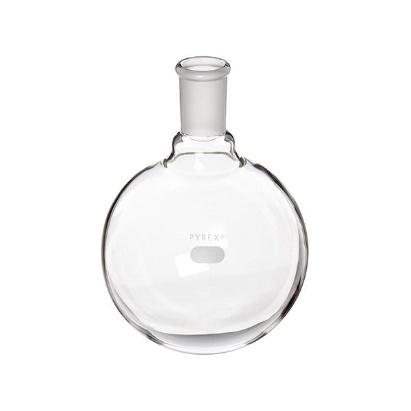 MATRAZ DE EBULLICION DE VIDRIO FONDO REDONDO PARED GRUESA UNION ESMERILADA 24/40 100ML  PYREX