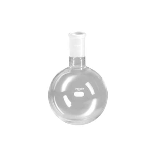 15161. MATRAZ DE EBULLICION DE VIDRIO 1LT FONDO REDONDO PARED GRUESA UNION ESMERILADA 24/40 - PYREX