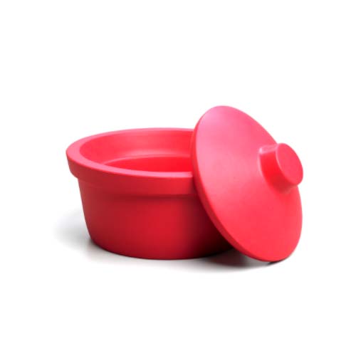 16004. CONTENEDOR REDONDO ROJO 2.5LT C/TAPA P/HIELO - CORNING