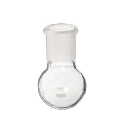 15167. MATRAZ DE EBULLICION DE VIDRIO 25ML FONDO REDONDO UNION ESMERILADA 14/20 - PYREX