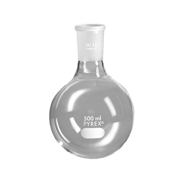 MATRAZ DE EBULLICION DE VIDRIO FONDO REDONDO UNION ESMERILADA 14/20 50ML - PYREX