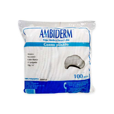 20249. GORRO PLISADO 10GR BOLSA C/200 PIEZAS - AMBIDERM