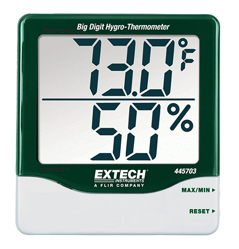 5467. TERMOHIGROMETRO DIGITAL NUMEROS GRANDES HUMEDAD 10-99% TEMPERATURA -10/60°C - EXTECH