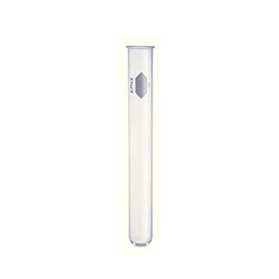 2988. TUBO DE ENSAYE DE VIDRIO 15X125MM DECORADO C/LABIO PAQUETE C/15 PIEZAS - KIMAX