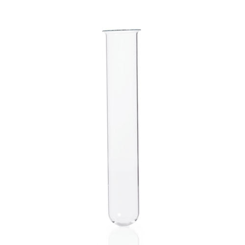 26948. TUBO DE ENSAYE DE VIDRIO 25X150MM LISO C/LABIO, REUSABLE PAQUETE C/10 PIEZAS KIMAX