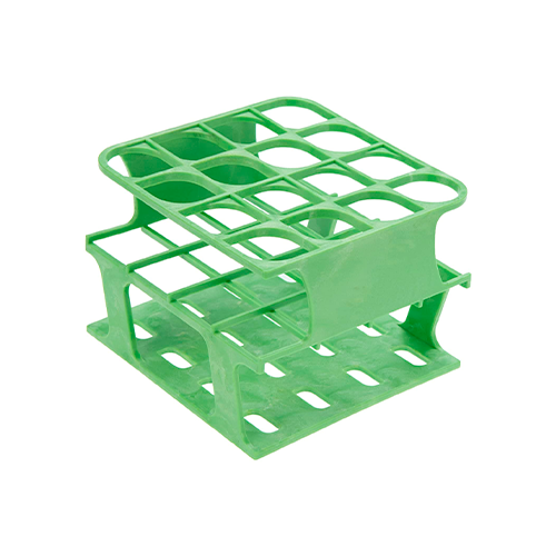 13475.GRADILLA P/16 TUBOS 10-18ML, 25MM ONE RACK AUTOCLAVABLE, PLASTICO VERDE - HEATHROW