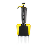 3748. MICROPIPETA MULTICANAL 8 CANALES VOLUMEN VARIABLE 10-100UL F2, COLOR AMARILLO - FINNPIPETTE