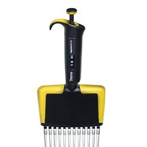 3743. MICROPIPETA MULTICANAL 12 CANALES VOLUMEN VARIABLE 5-50UL F2 AMARILLO - FINNPIPETTE