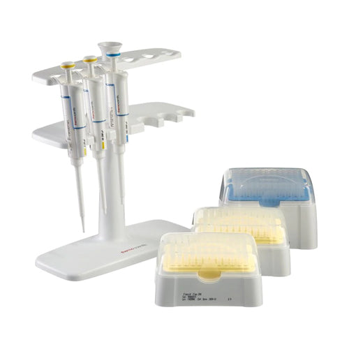 3758. MICROPIPETAS MONOCANAL F1 GLP, VOL VAR 2 A 1000UL KIT/4 (2-20UL, 20-200UL Y 100-1000UL) - FINNPIPETTE