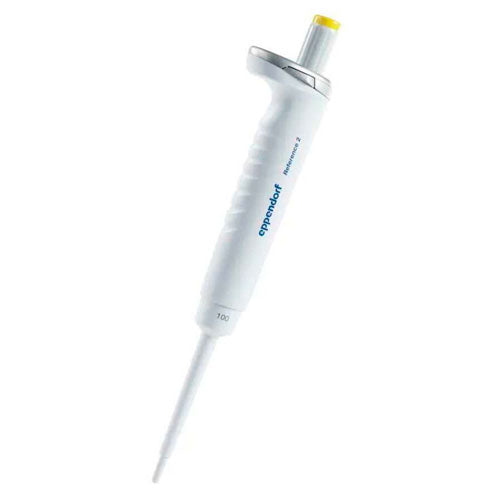 25608. MICROPIPETA MONOCANAL VOLUMEN VARIABLE 10-100UL REFERENCE 2, BOTON DE OPERACION COLOR AMARILLO EPPENDORF