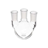 15188. MATRAZ DESTILACION DE VIDRIO 1LT, 3 BOCAS ANGULO LATERAL Y VERTICAL CENTRAL 24/40 - PYREX