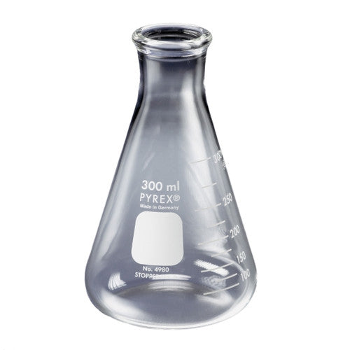 4771. MATRAZ ERLENMEYER DE VIDRIO 250ML BOCA ANGOSTA PAQUETE C/2 PIEZAS - PYREX