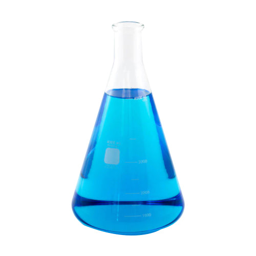 6630. MATRAZ ERLENMEYER DE VIDRIO 4LT BOCA ANGOSTA C/BORDE DE ALTA RESISTENCIA, REUSABLE - PYREX