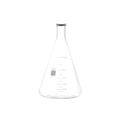 15206. MATRAZ ERLENMEYER DE VIDRIO 6LT BOCA ANGOSTA C/BORDE DE ALTA RESISTENCIA, REUSABLE - PYREX